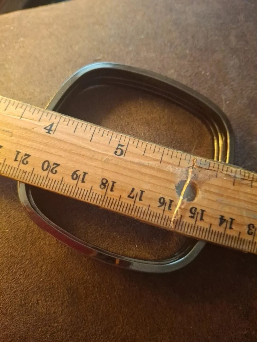 4 square gunmetal brownish grey metal bangle bracelets